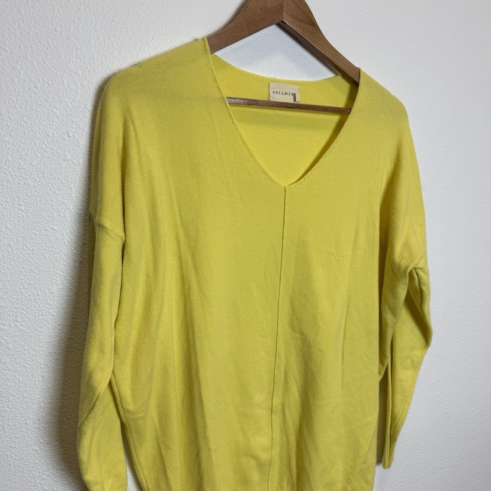 Dreamers By Debut Women's Yellow Knit Sweater Size Small/Medium Lemon - Picture 2 of 9